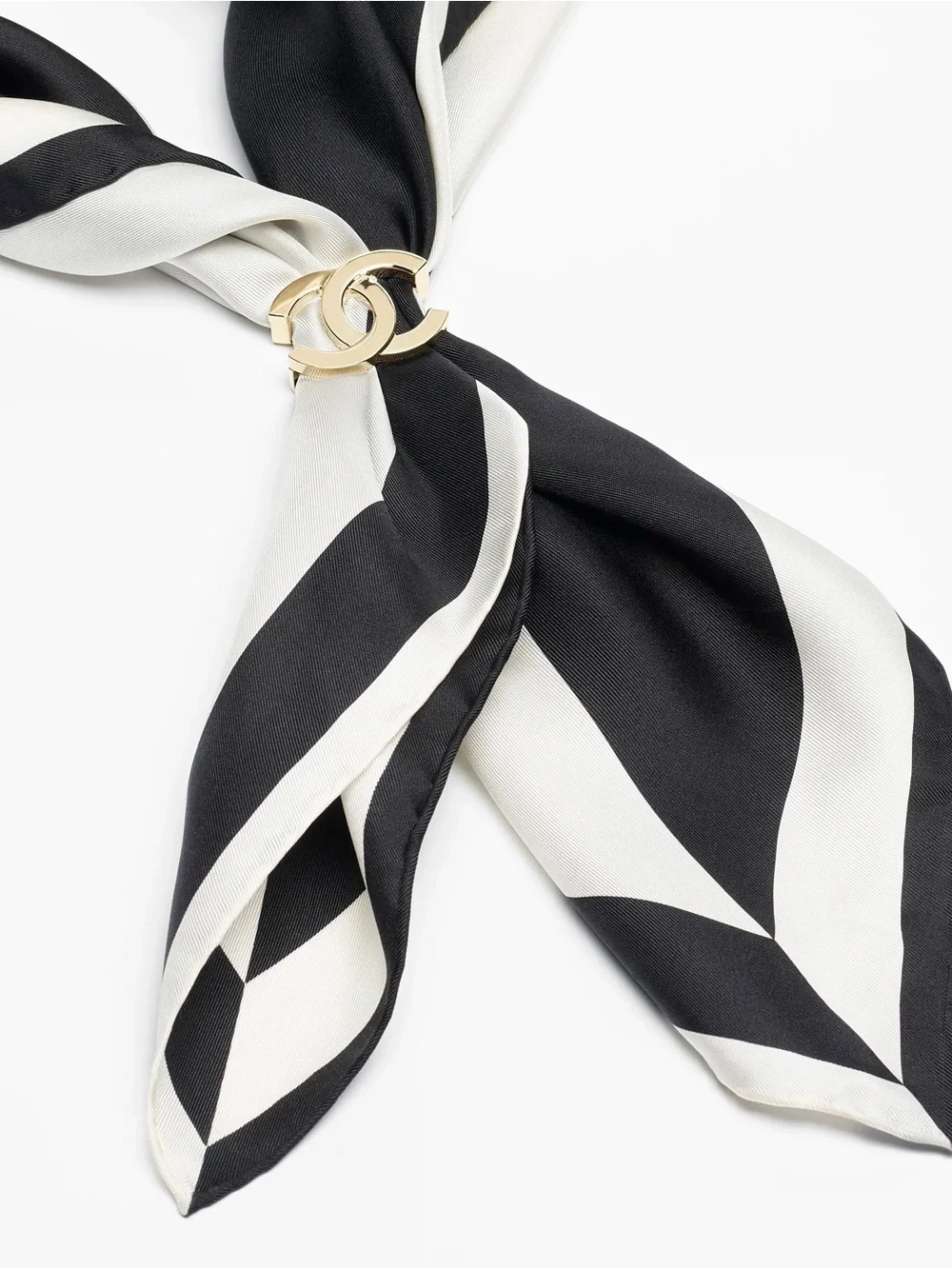 Auth BNIB Chanel CC Logo Gold Scarf Ring